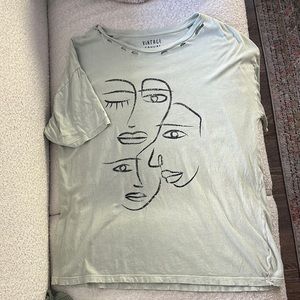 Oversized Distressed Graphic Tshirt